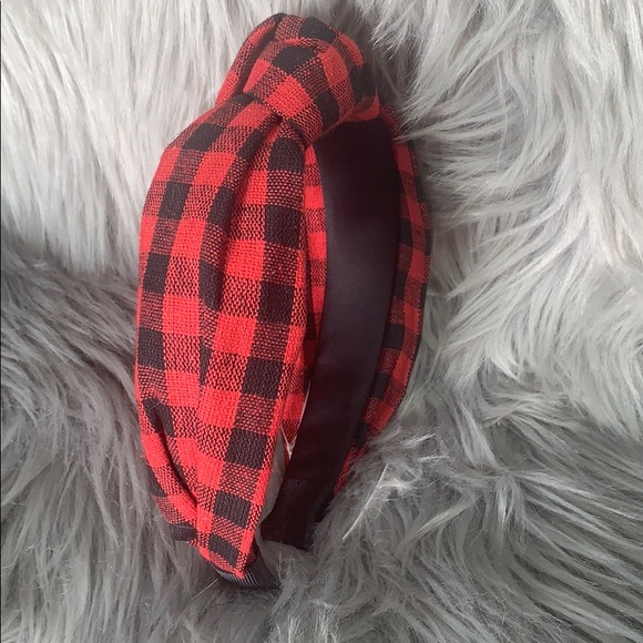 Buffalo Red & Black checked comfort knot headband - Picture 3 of 4